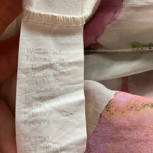 Elena Baldi Silk Floral Tunic Blouse Size Medium - Picture 9 of 9